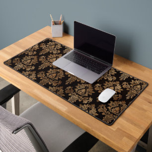 Chocolate Brown Damask Bureaumat