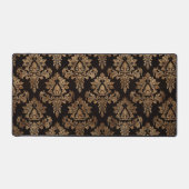 Chocolate Brown Damask Bureaumat (Voorkant)