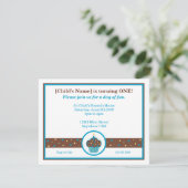 Chocolate Brown en Blue Cupcake Threaditation Kaart (Staand voorkant)