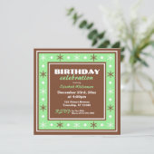Chocolate Brown en Green Birthday Celebration Kaart (Staand voorkant)