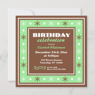 Chocolate Brown en Green Birthday Celebration Kaart