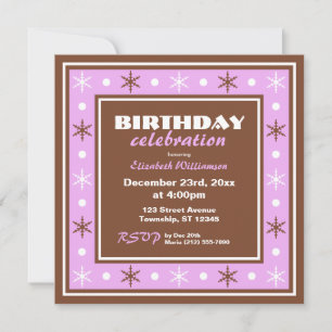 Chocolate Brown en Paarse Birthday Celebration Kaart