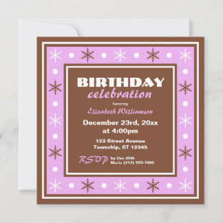 Chocolate Brown en Paarse Birthday Celebration Kaart