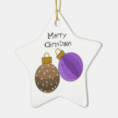 Chocolate Brown en Paarse kerstdecoratie Keramisch Ornament (Links)