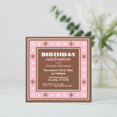 Chocolate Brown en Pink Birthday Celebration Kaart (Staand voorkant)