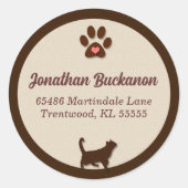 Chocolate Brown en Tan Cat Thereed Ronde Sticker (Voorkant)