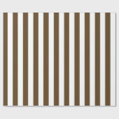Chocolate Brown en White Bold Stripes Cadeaupapier (Vlak)