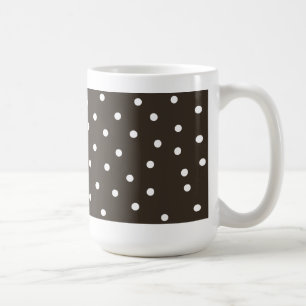 Chocolate Brown en White Polka Dots Koffiemok