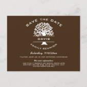 Chocolate Brown Family Tree Reunion Save the Date Aankondigingskaart (Voorkant)