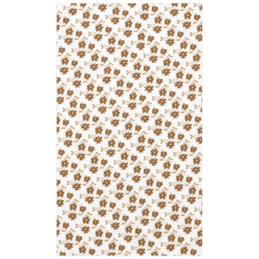 Chocolate Brown Floral Print Tafelkleed (Voorkant)