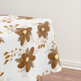 Chocolate Brown Floral Print Tafelkleed