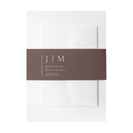 Chocolate Brown Formal Modern Event Suite Wedding Uitnodigingen Wikkel