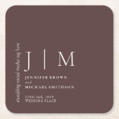 Chocolate Brown Formal Simple Elegant Wedding Kartonnen Onderzetters (Voorkant)