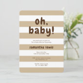 Chocolate Brown Gender Neutraal Baby shower Kaart (Staand voorkant)