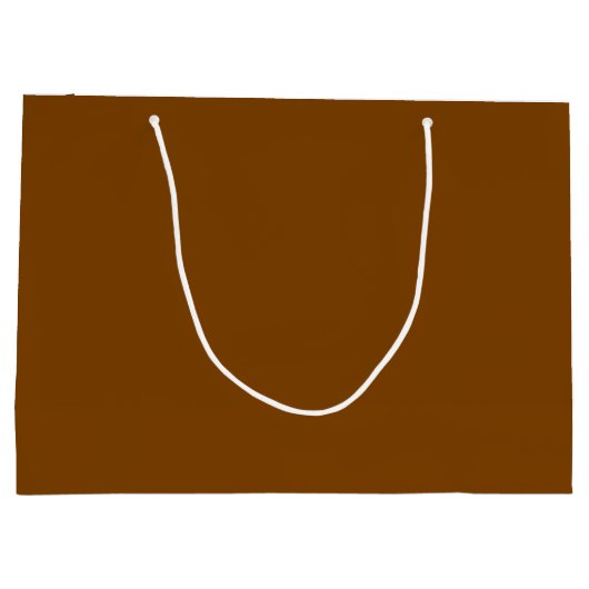 Chocolate Brown Gift Bag - Groot, glanzend Large Cadeautasje (Achterkant)