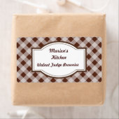 Chocolate Brown Gingham Baking Kitchen Gift Labels (Insitu)