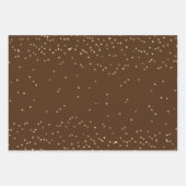 Chocolate Brown Gold Glam Confetti Inpakpapier Vel (Voorkant 3)