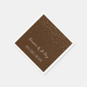 Chocolate Brown Gold Glam Confetti Servet (Hoek)