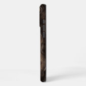 Chocolate Brown Gold Wavy Stripes iPhone Hoesje (Linkerkant)