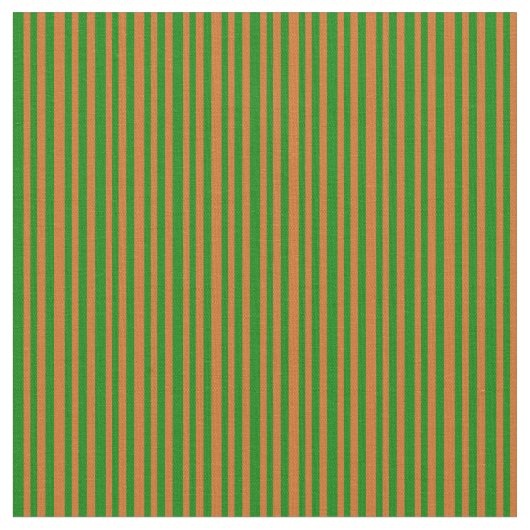 Chocolate Brown & Green Stripes Pattern Stof (Close Up)