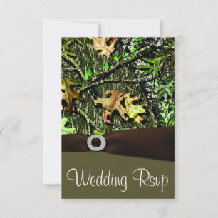 Chocolate Brown Hunting Camo Wedding RSVP-kaarten RSVP Kaartje