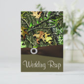 Chocolate Brown Hunting Camo Wedding RSVP-kaarten RSVP Kaartje (Staand voorkant)