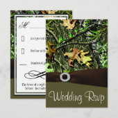 Chocolate Brown Hunting Camo Wedding RSVP-kaarten RSVP Kaartje (Voorkant / Achterkant)
