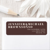 Chocolate Brown Ivory Minimalistic Wedding Etiket (Insitu)