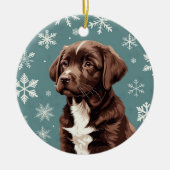 Chocolate Brown Lab Ornament (Voorkant)