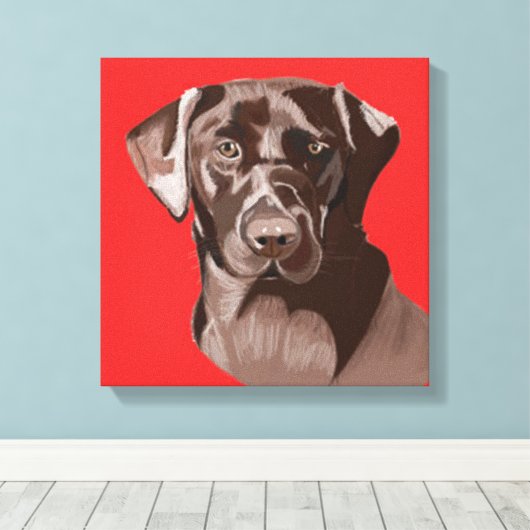 Chocolate Brown Labrador Canvas Afdruk (Insitu (Houten vloer))