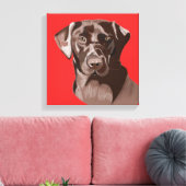 Chocolate Brown Labrador Canvas Afdruk (Insitu (Woonkamer))