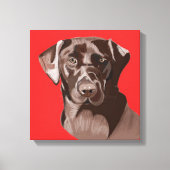 Chocolate Brown Labrador Canvas Afdruk (Voorkant)