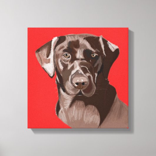 Chocolate Brown Labrador Canvas Afdruk (Voorkant)