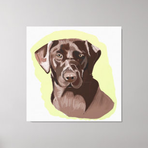 Chocolate Brown Labrador Canvas Afdruk