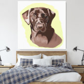 Chocolate Brown Labrador Canvas Afdruk (Insitu (Slaapkamer))