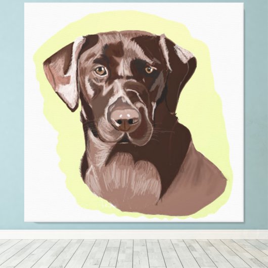 Chocolate Brown Labrador Canvas Afdruk (Insitu (Houten vloer))