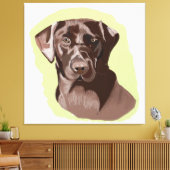 Chocolate Brown Labrador Canvas Afdruk (Insitu (Woonkamer))