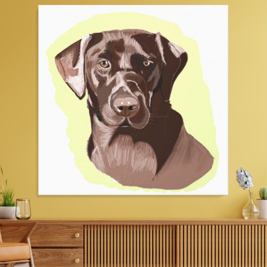 Chocolate Brown Labrador Canvas Afdruk (Insitu (Woonkamer))