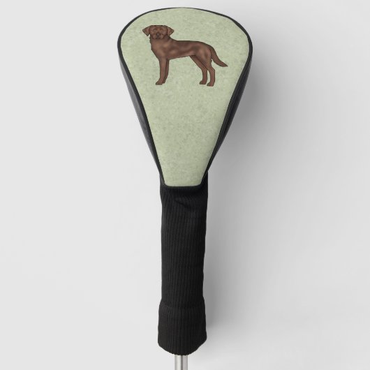 Chocolate Brown Labrador Retriever Cartoon Dog Golfheadcover (Voorkant)