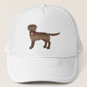 Chocolate Brown Labrador Retriever Cartoon Dog Trucker Pet (Voorkant)