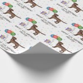 Chocolate Brown Labrador Retriever Dog - Birthday Cadeaupapier (Hoek)