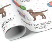 Chocolate Brown Labrador Retriever Dog - Birthday Cadeaupapier (Rol Hoek)