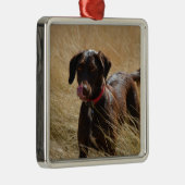Chocolate Brown Labrador Retriever Metalen Ornament (Rechts)
