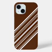 Chocolate Brown met witte strepen Case-Mate iPhone Case (Achterkant)