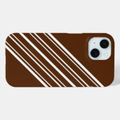 Chocolate Brown met witte strepen Case-Mate iPhone Case (Achterkant (horizontaal))