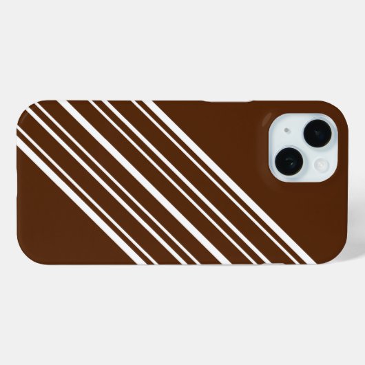 Chocolate Brown met witte strepen Case-Mate iPhone Case (Achterkant (horizontaal))