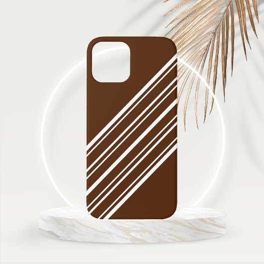 Chocolate Brown met witte strepen Case-Mate iPhone Case