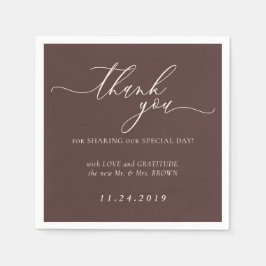 Chocolate Brown Minimalist Decor Wedding Servet