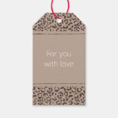 Chocolate Brown Mocha Cream Leopard Glitter Cadeaulabel (Voorkant)