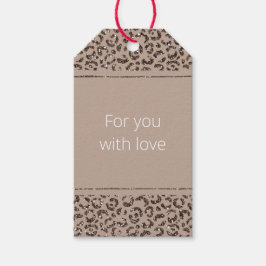 Chocolate Brown Mocha Cream Leopard Glitter Cadeaulabel